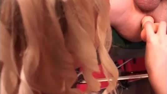 Hot blonde fucks dudes asshole